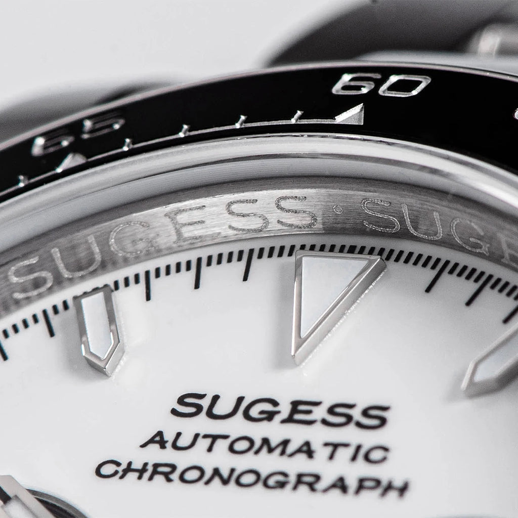 Sugess Panda Chronograph Movement Automatic Mechanical Chronograph Wristwatch Waterproof Diving Men Watches Ceramic Bezel Tona