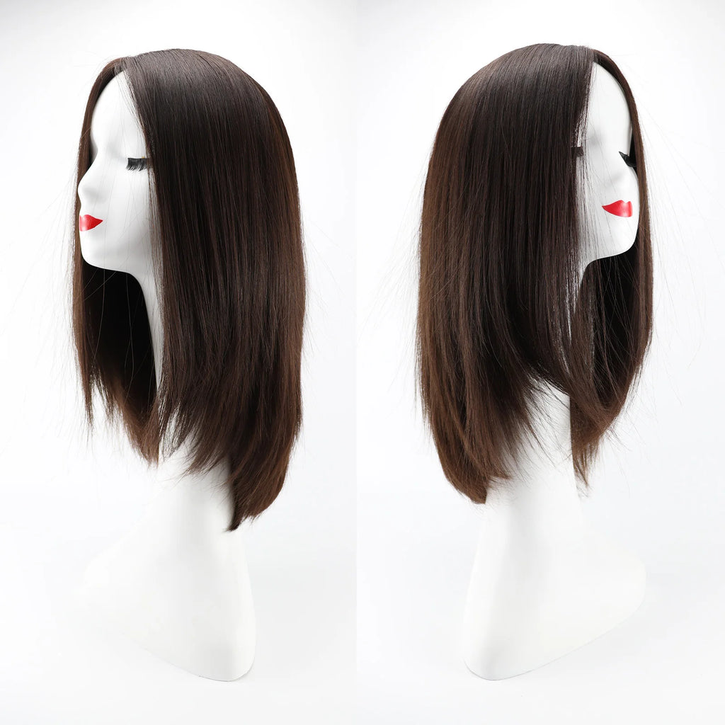 Kosher Wig Real Unprocessed Virgin Human Hair Silk Base Soft Breathable Jewish Wig Sheitel with Clips in Layered for Women