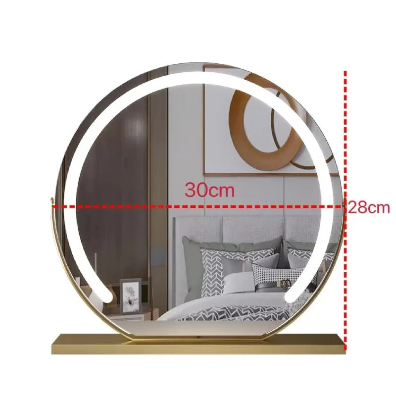 Vanity Makeup Mirror with Lights Detachable 15x Magnification 3 Color Lighting Modes Touch Screen Control 360°Rotation