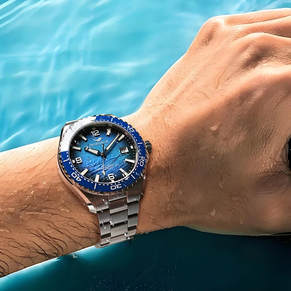 BORIAGE NH35 Automatic Mechanical Watches Luxury Men's Watch Stainless Steel 100m Water Resistance  Luminous Wristwatch