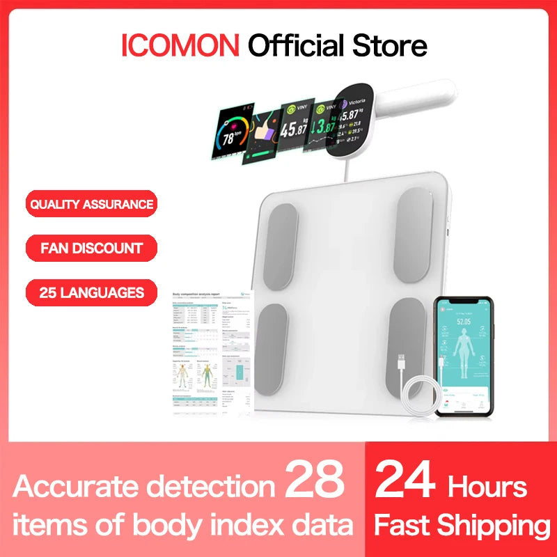 Smart Bioimpedance Scales New Professional Fitness Scale Body Composition Analyzer Body Fat Scale with Hands Sensor