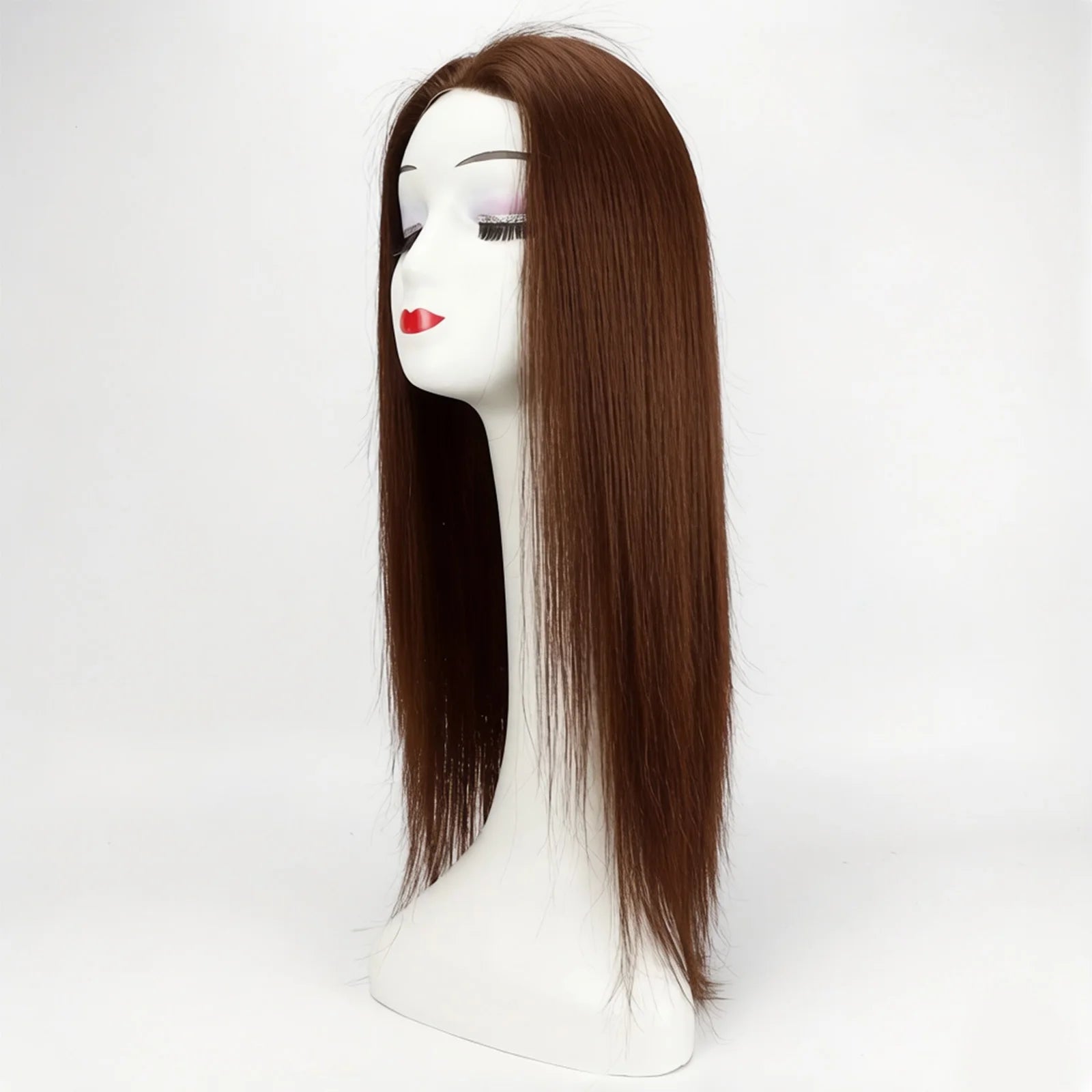 24" Real Virgin Human Hair Silk Top Wig Silk Base Wig with PU Around Natural Black for Women Natural Scalp Wig Soft Comfortable