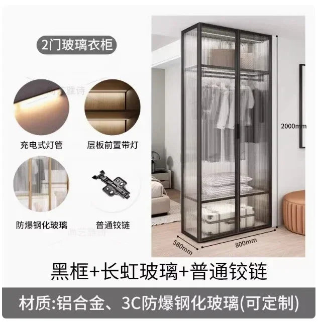 Living Room Bedroom Closet Storage Clothes Cupboard System Wardrobe Display Modern Minimalist Guarda Roupa Trendy Furniture