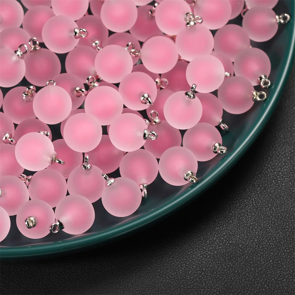 10pcs/lot Resin Frosted Multicolor Heart Charms For Handmade Bracelet Earrings Necklace Pendant DIY Jewelry Making Supplies
