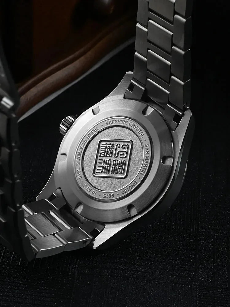 San Martin New SN0150 39mm Guilloche MOP Dial Gada Watch Miyota 9015 Luxury Automatic Mechanical Watches 10 ATM Reloj Watch Men