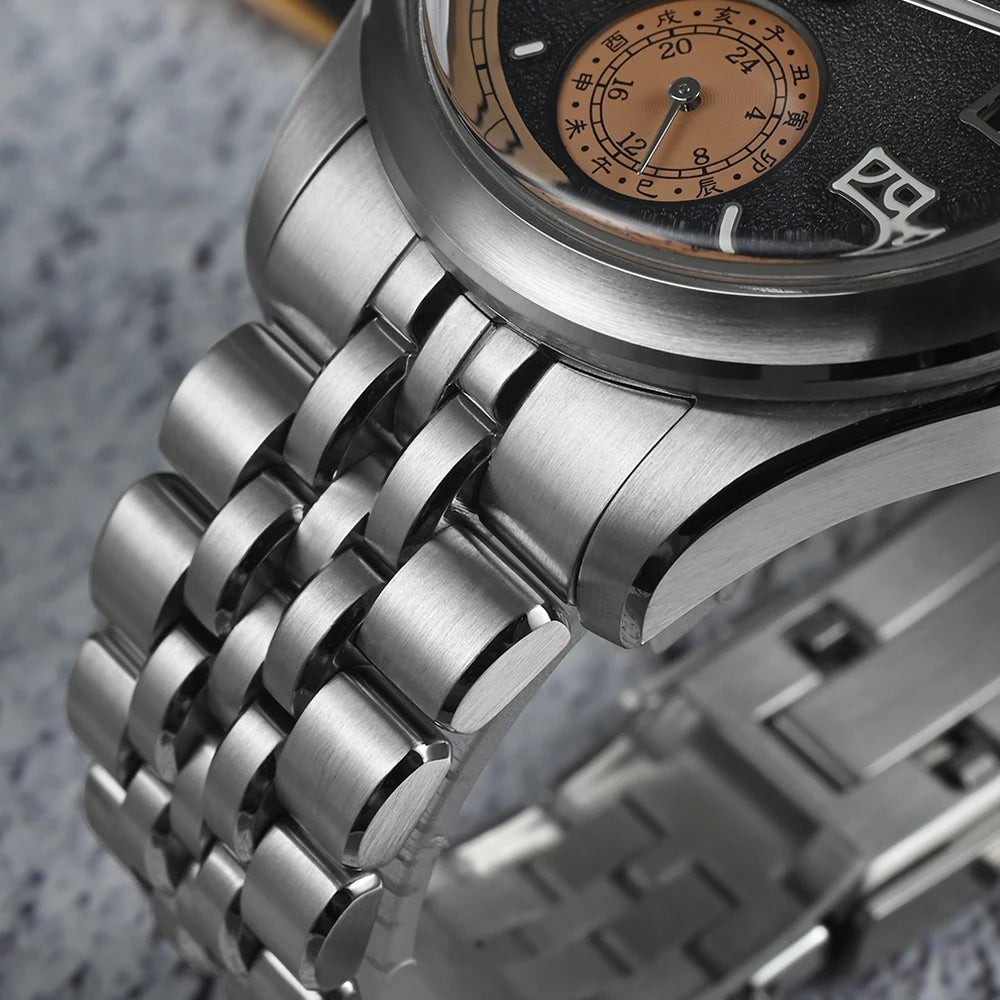 San Martin New 39mm Men Watch Miyota 9132 Power Reserve Display Original Design Mechanical Watches Waterproof Luminous SN0144