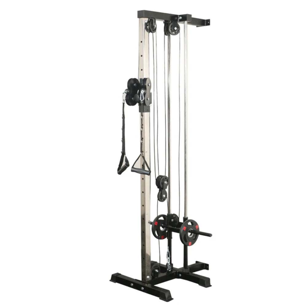 Foldable Squat Rack Wall Mount Multi-Function Trainer Bench Press LAT Pulldown Home Gym Strength Workout Fitness Equipment