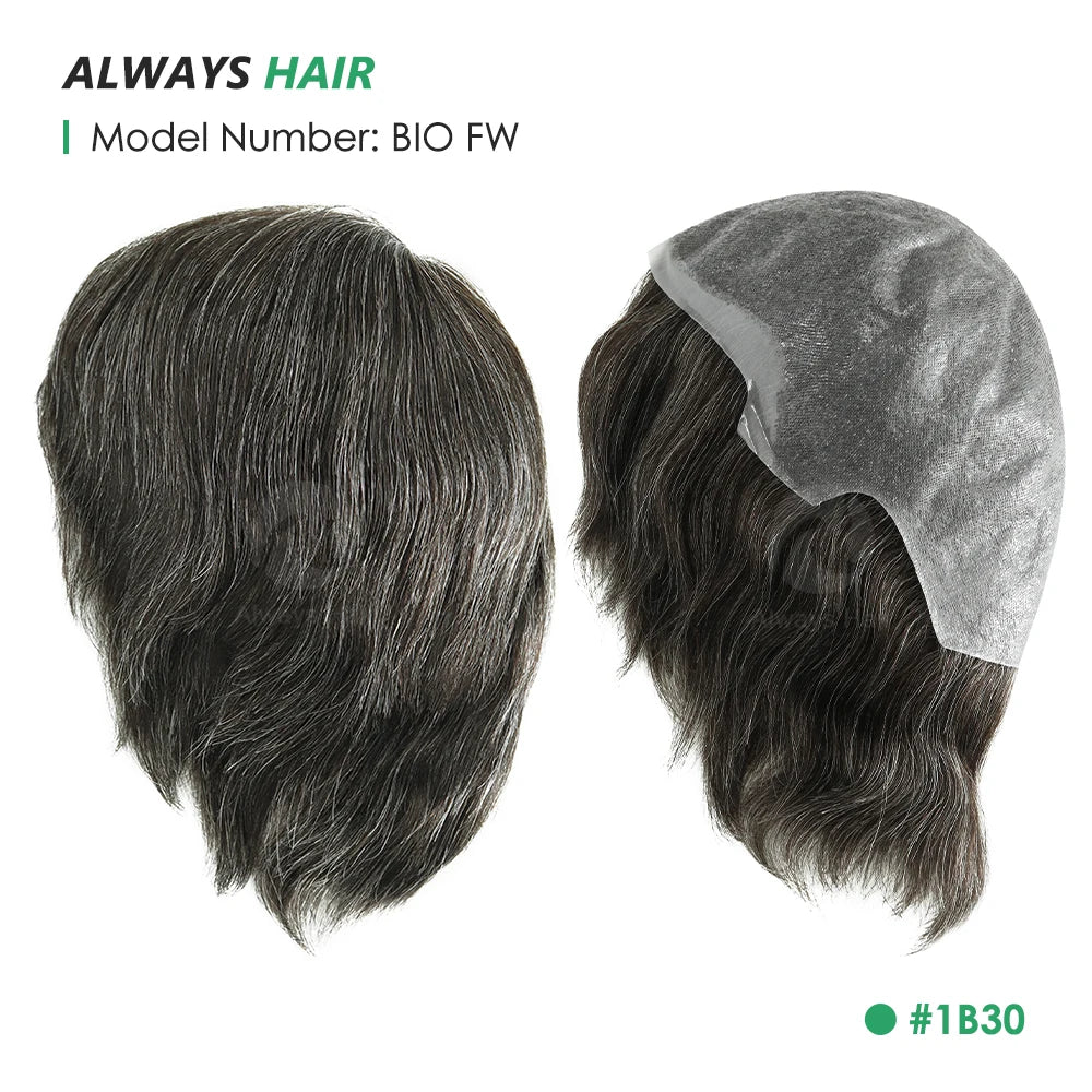 6" Short India Human Hair Wig Thin Skin Full Head Wig for Men All Hand Made Toupee Wigs Cap