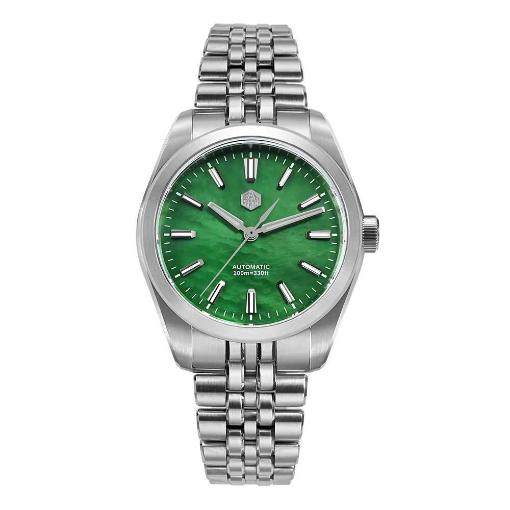 San Martin 39mm Miyota 90S5 MOP Dial Men GADA Wristwatch Automatic Watches Mechanical BGW-X1 10Bar Luminous SN0144GX-4/7