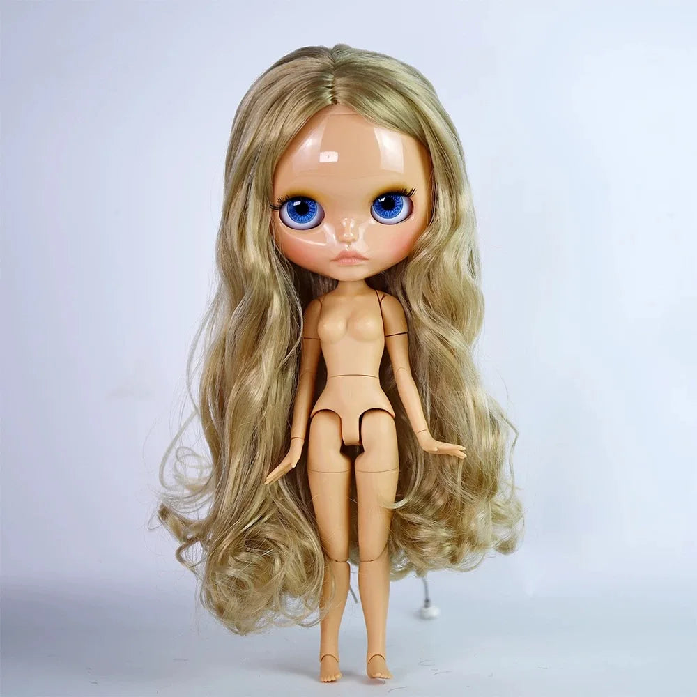 ICY DBS Blyth 30cm Doll Tan Skin Matte Face Glossy Face Pouting Lips 19 Joints Body Doll DIY Makeup Costume Doll Girls Gift Toy