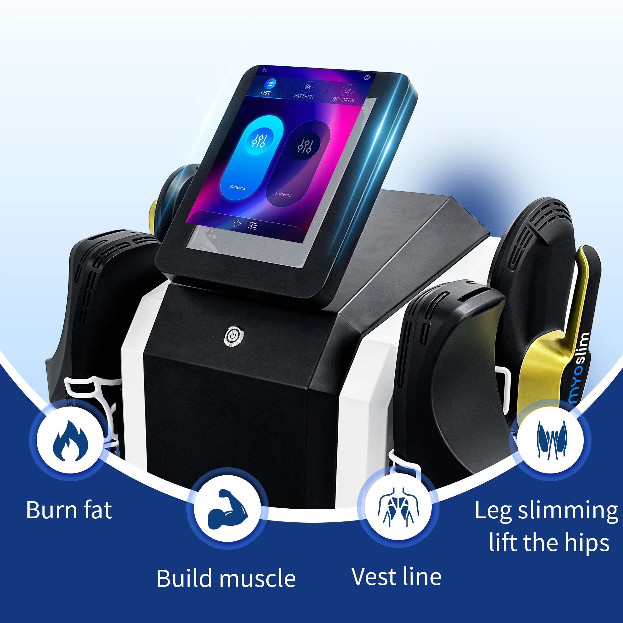 6500W RF 15T 200HZ Myoslim Body Shaping Machine Muscle Growth Fat Burn High-Intensity Electromagnetic Stimulator