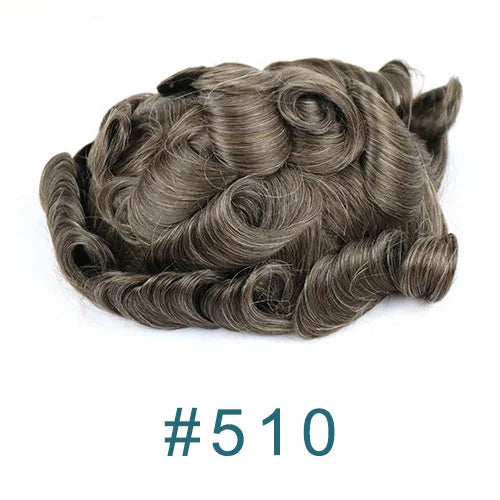 100% Human Hair Ombre Honey Brown Men's Wig Capillary Prosthesis System Natural Hairline Durable Thin Skin Base Man Toupee