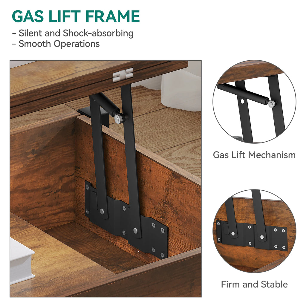 YITAHOME Lift Top 4-in-1 Coffee Table - Dining Table Convertible with Storage Drawers for Living Room