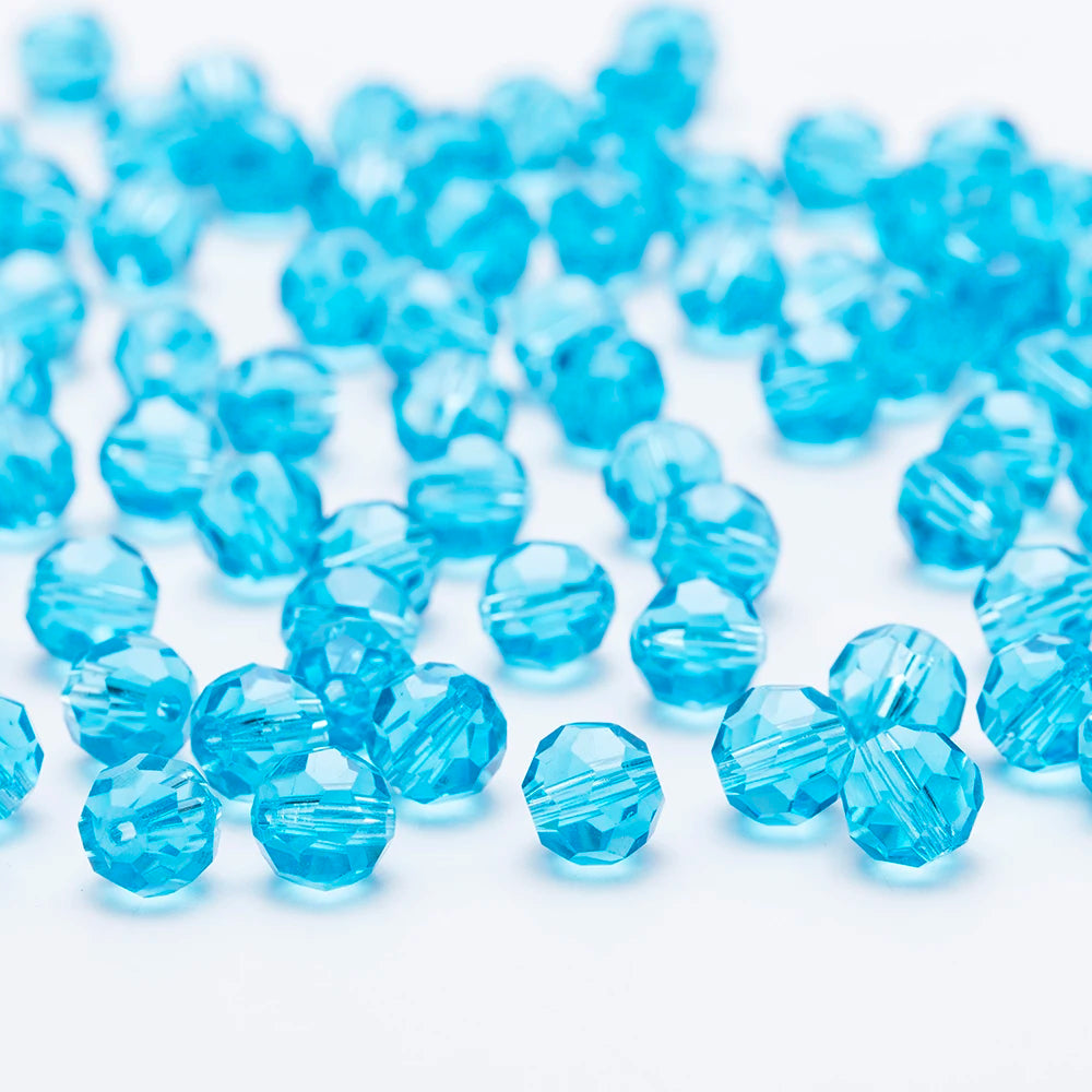 3 4 6 8mm Round Crystal Beads Faceted Transparent Glass Beads Loose Spacer Beads for Jewerly Making Needlework Bracelet Necklace