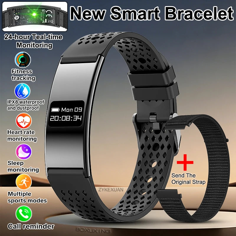 2026 New Fitness Tracker Smart Bracelet Men Women IPX8 Waterproof Heart Rate Sleep Monitoring Outdoor Sport Pedometer Smartwatch