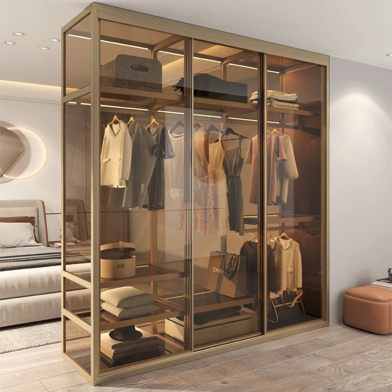 Living Room Bedroom Closet Storage Clothes Cupboard System Wardrobe Display Modern Minimalist Guarda Roupa Trendy Furniture