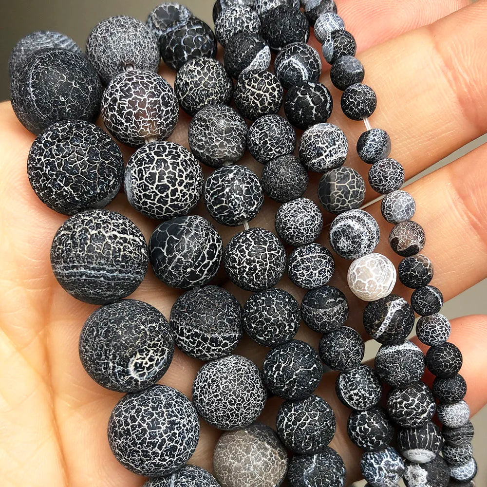 Natural Stone Round Flame Stone Beads Yooperlite Fire Sodalite Loose Spacer Beads for Jewelry Making DIY Bracelets Necklace 15''