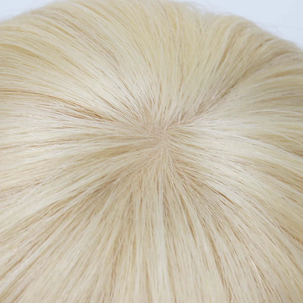 #613 Light Blonde Pixie Cut Wig with PU Front Mono Base Wig for Women Silk Crown Lace Back Real Virgin European Human Hair