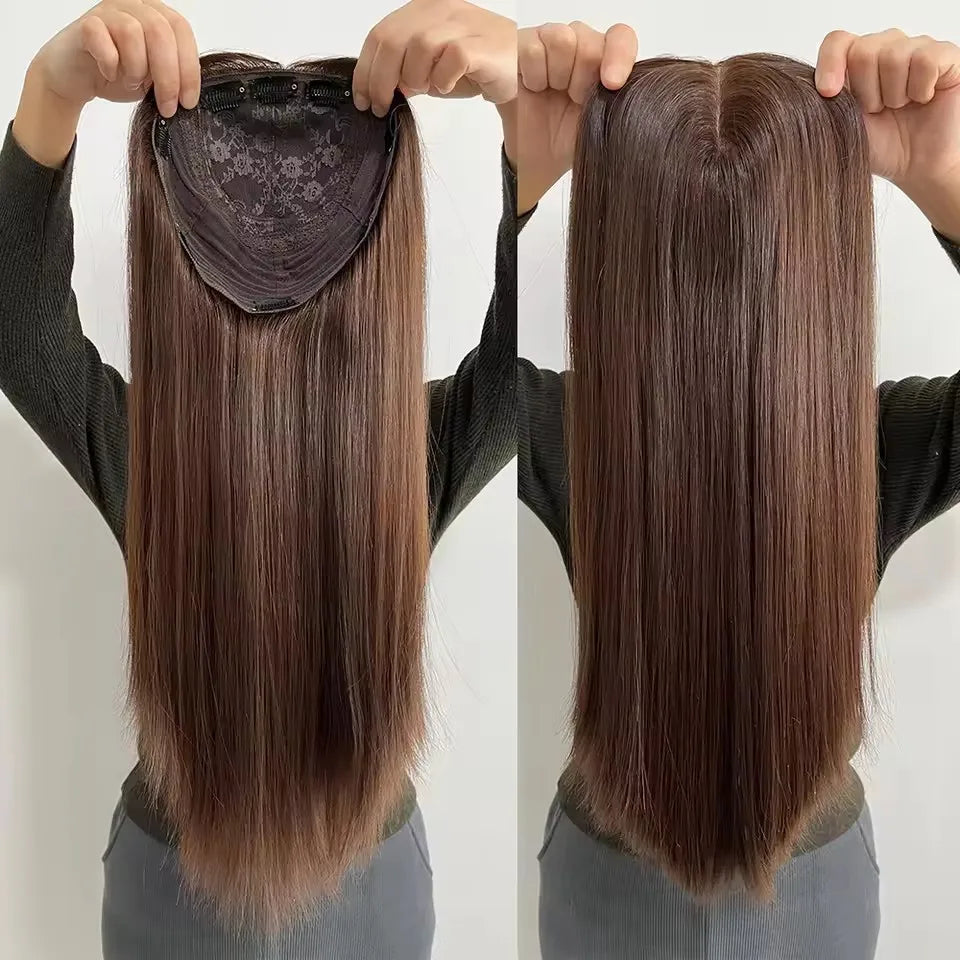 Jewish Topper High Density Silk Base 8x8'' Full Virgin European Hair Same Length Kosher Wig Soft Silk Top Sheitel for Women