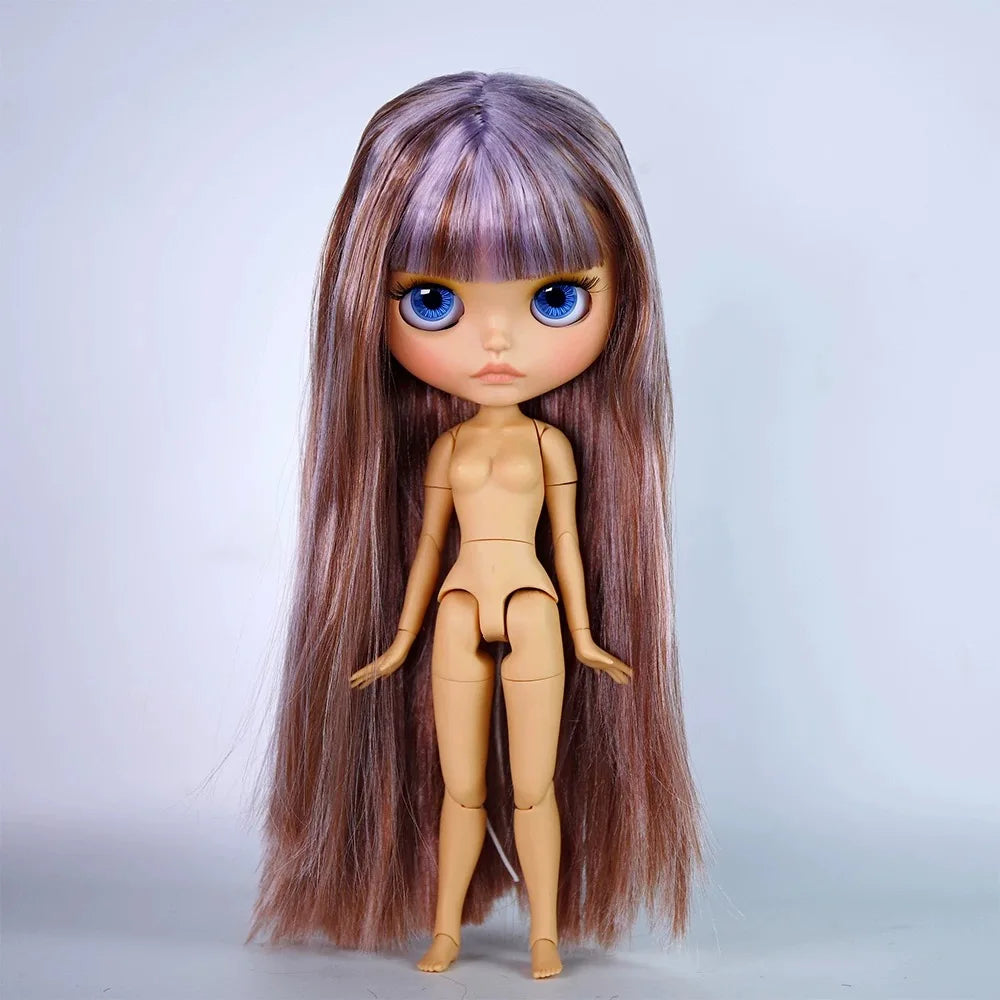 ICY DBS Blyth 30cm Doll Tan Skin Matte Face Glossy Face Pouting Lips 19 Joints Body Doll DIY Makeup Costume Doll Girls Gift Toy