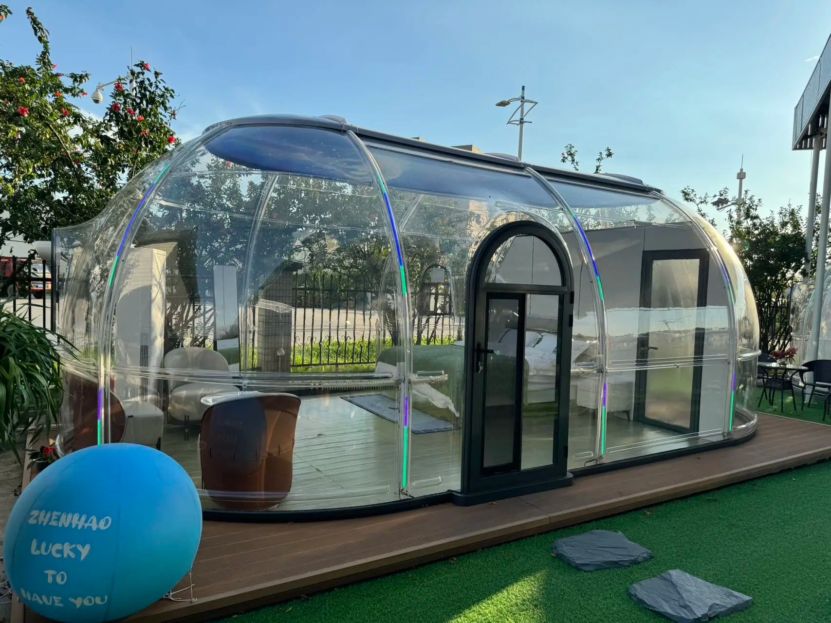 7.8-Meter Transparent Starry PC Dome Tent Geodesic Igloo Round Clear House Catering Cabin Hotel Resort Luxury Celebrating Events