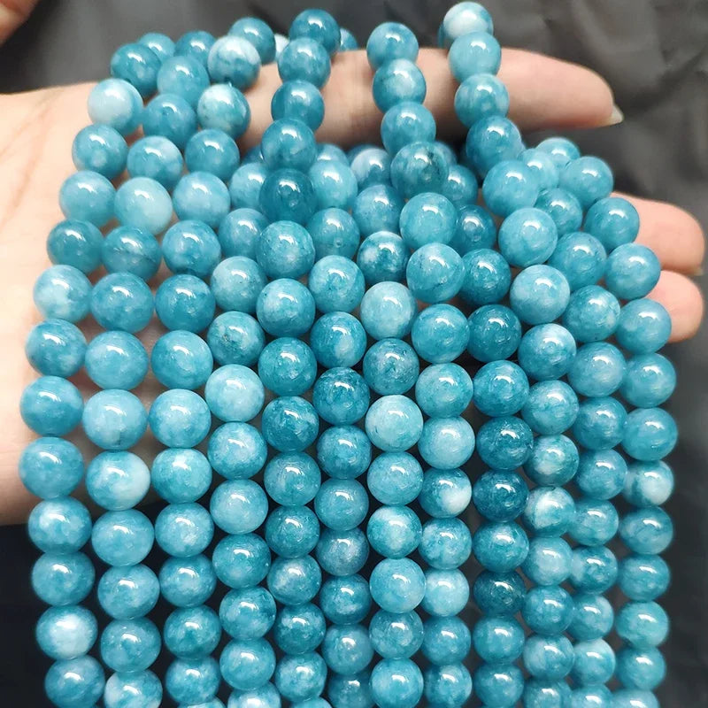 Natural Stone Round Flame Stone Beads Yooperlite Fire Sodalite Loose Spacer Beads for Jewelry Making DIY Bracelets Necklace 15''