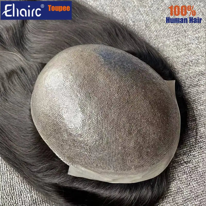 (In stock) 7*9 Size 0.12mm Durable Double knotted Skin Wig  100% Cuticle Straight Remy Virgin Human Hair Wig  For Women and Men