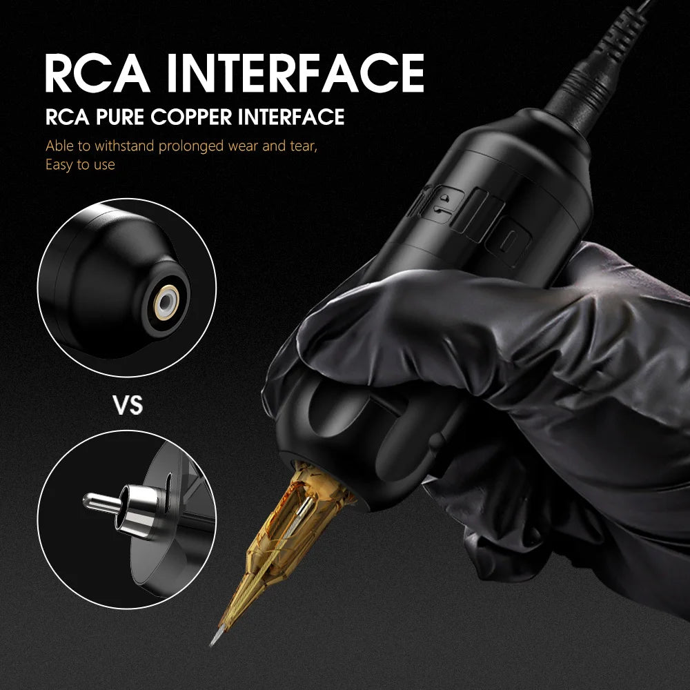 Ambition Stroke 4.0mm Rotary Tattoo Machine Coreless Motor Permanent Makeup Pen Grip 33mm RCA Interface For Body Art