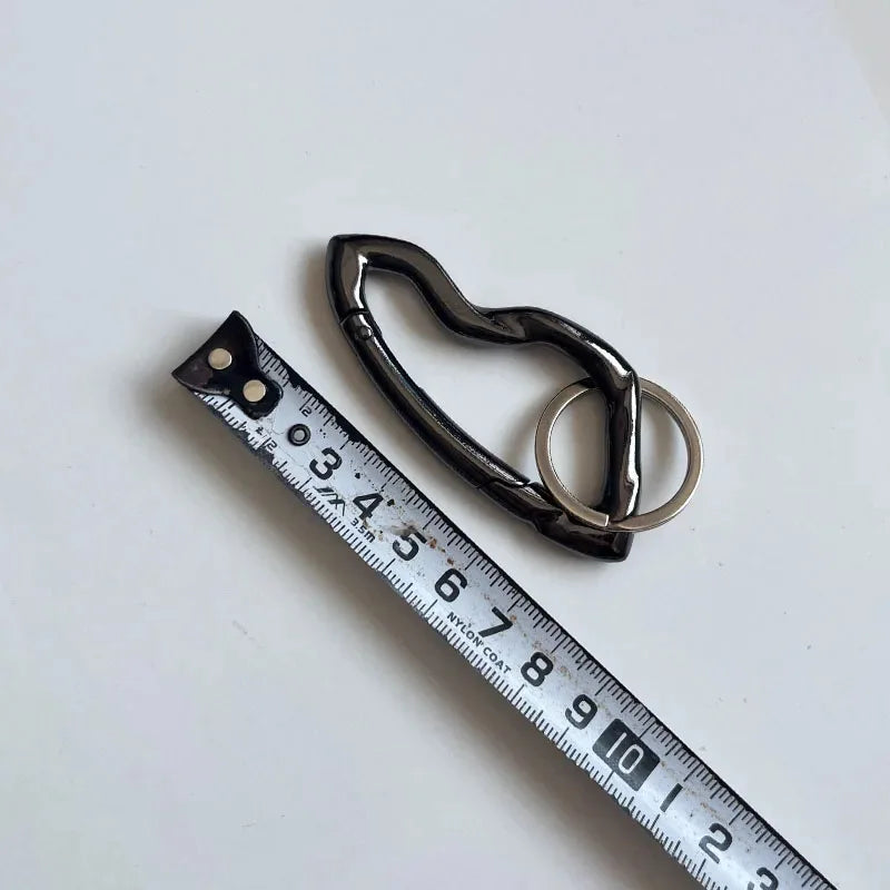 Y2K Punk Star Oval Essential Icon Carabiner Keychain Axe Shaped Mountaineering Car Key Ring Gothic Backpack Decor Korean Fashion