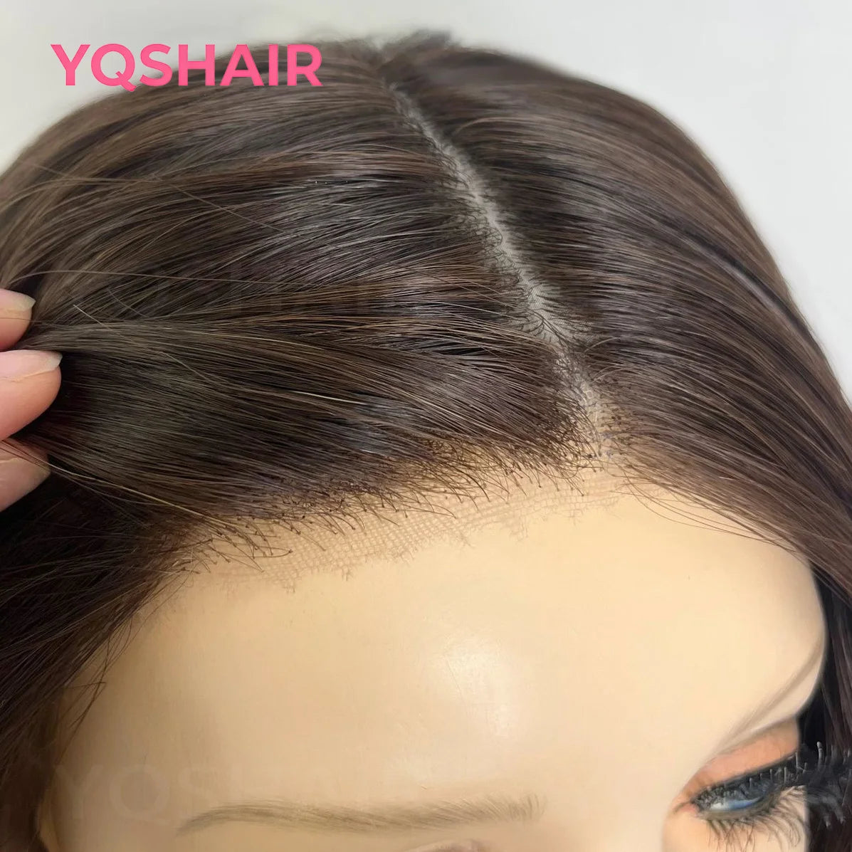 Silk Base Full Lace Wig Real Human Hair Straight Layered Silk Top Soft Light Breathable #2 Chocolate Brown wear to go for Women