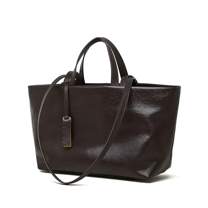 Luxury woman Shoulder bag soft leather large capacity square fashion tote bag korean Fashionable Handbag  Shopping underarm bags