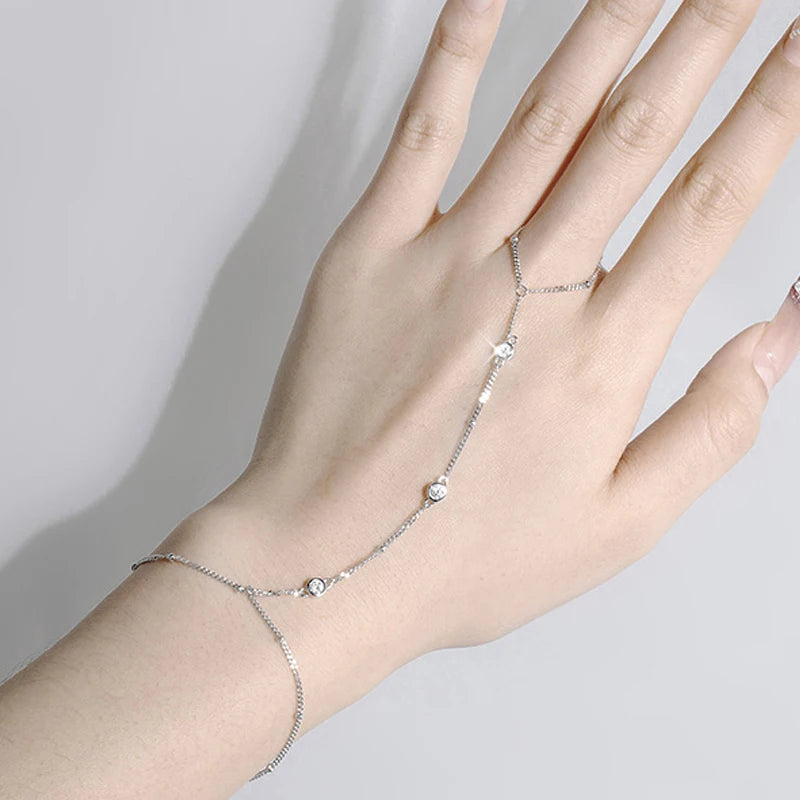 Smyoue 3MM Moissanite Bracelets for Women 14-21cm Wrist Size Adjustable Chain 925 Sterling Silver Plated 18K Wholesale Jewelry