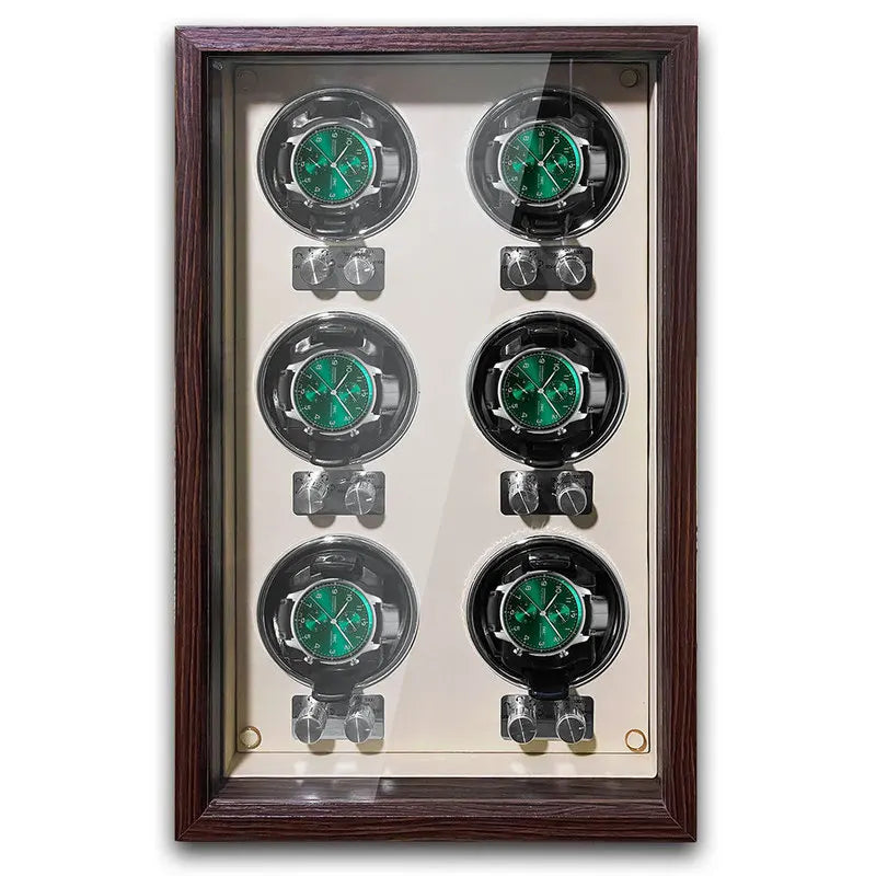 Luxury Automatic Watch Winder High-End 6 Slot Automatic Wood Watches Box with Mabuchi Mute Motor Watch Cabinet Clock Storage Box