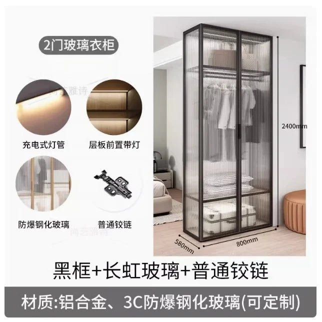 Living Room Bedroom Closet Storage Clothes Cupboard System Wardrobe Display Modern Minimalist Guarda Roupa Trendy Furniture
