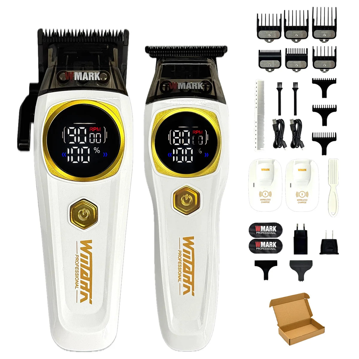 WMARK NG-8632 Professional Electric Hair Clipper 9000RPM DLC Blade Hair Trimmer with Spare Blades 10000RPM Shaver Barber Kit