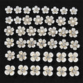 40pcs Imitation Pearl Flower-shaped Rhinestone Buttons for Jewelry Making Decorative Hat Clothes DIY Craft Sewing Accessories