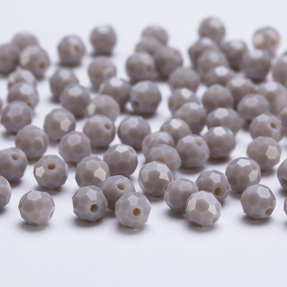 3 4 6 8mm Round Crystal Beads Faceted Transparent Glass Beads Loose Spacer Beads for Jewerly Making Needlework Bracelet Necklace