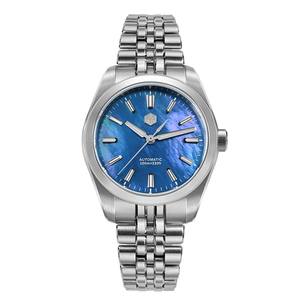 San Martin 39mm Miyota 90S5 MOP Dial Men GADA Wristwatch Automatic Watches Mechanical BGW-X1 10Bar Luminous SN0144GX-4/7