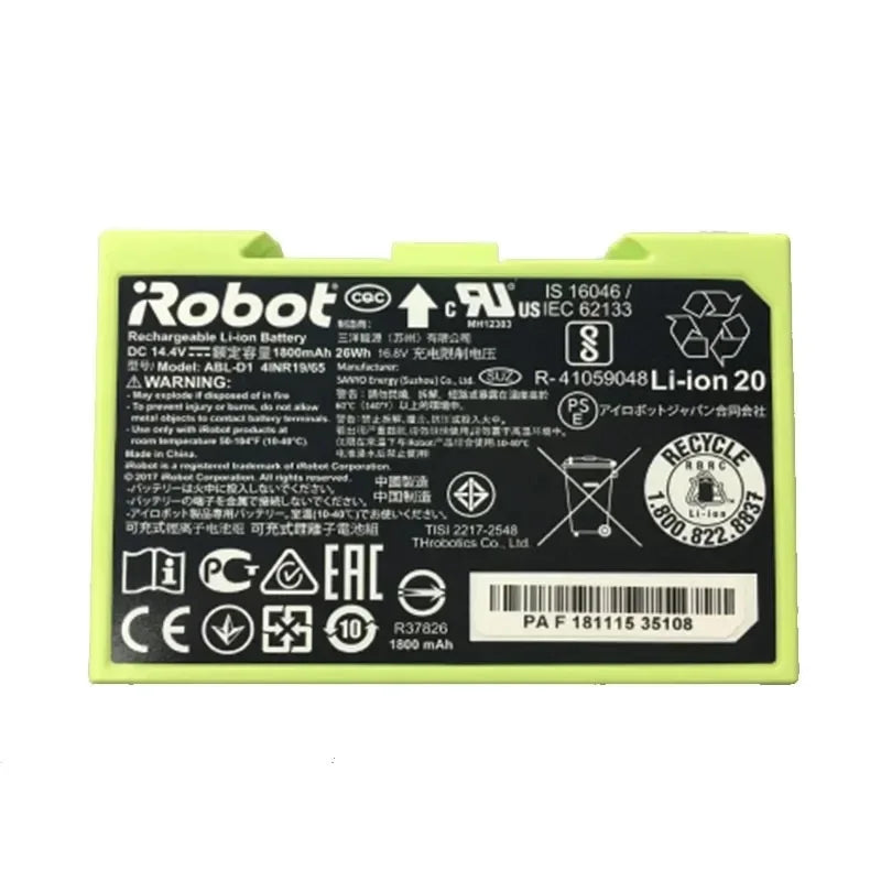 14.4V 1800mAh i7 Battery Replacement for iRobot Roomba e & i Series i7+ e5 7150 7550 i3 3150 i3+ 3550 i4 4150 Parts