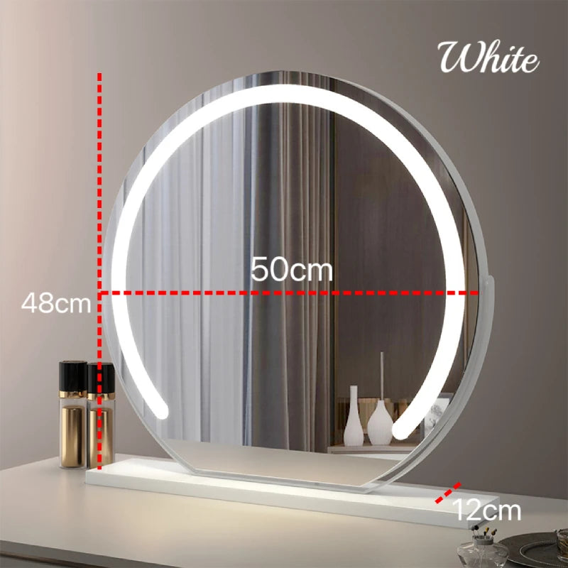 Vanity Makeup Mirror with Lights Detachable 15x Magnification 3 Color Lighting Modes Touch Screen Control 360°Rotation