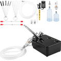 SucceBuy Dual-Action Airbrush Kit Multifunctional Airbrush System Compressor 0.3mm Spray Gun for Cake Painting Nail Makeup Model