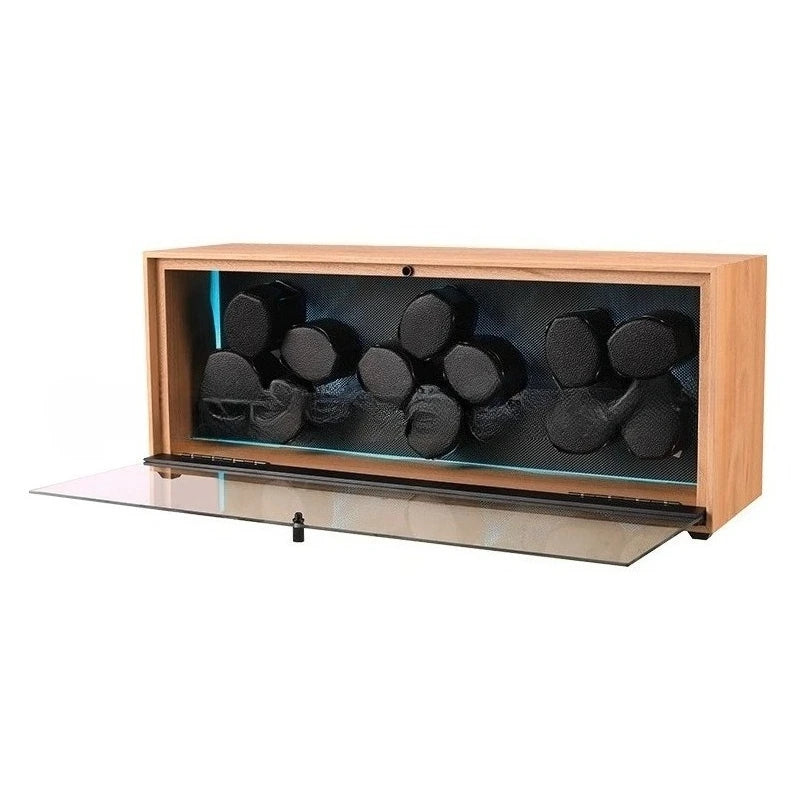 Automatic Watch Winder 12 Slot Wood Grain Storage Box Large Black Mute Display Boxes Mechanical Watches Organizer Case with LED
