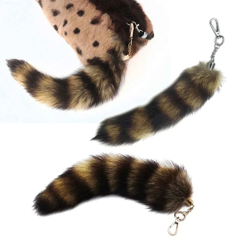 New Fashion Wolf Tail Fur Keychains Unisex Pendant Car Keyring Holder Key Chains Charm Bag Accessories Gifts