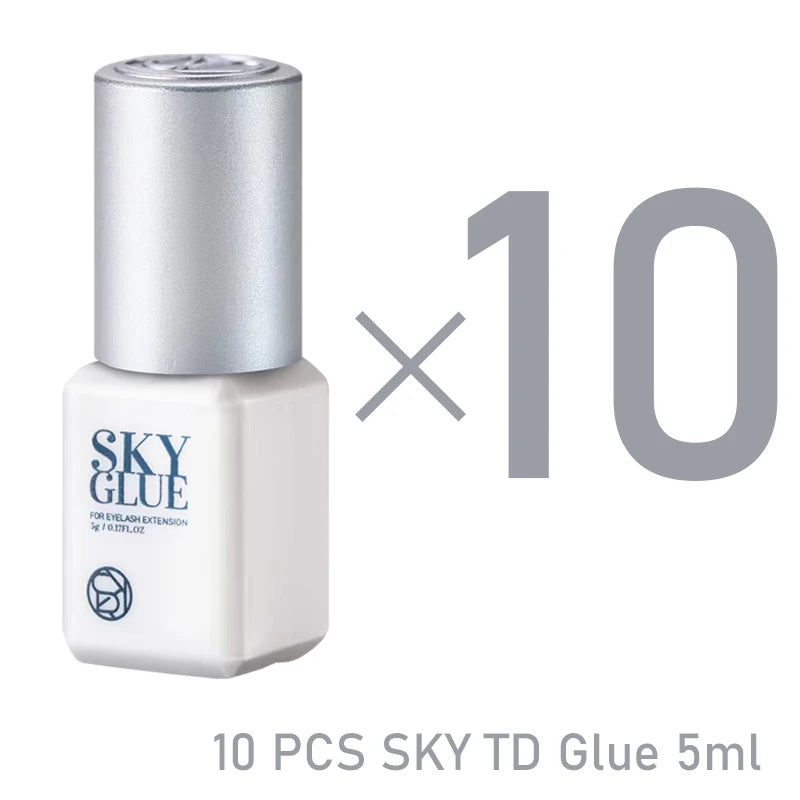 10 Bottles SKY Glue For Eyelash Extension Korea 5ml Black Red Blue Cap Beauty Health Lava Lash Shop Makeup Tools Adhesive