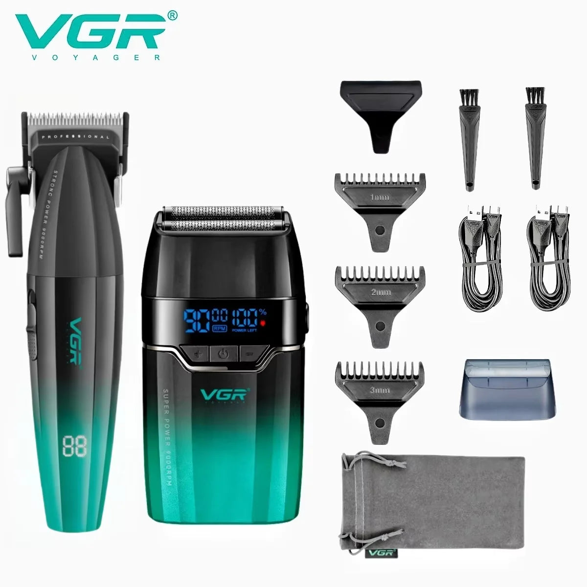 VGR Hair Trimmer Professional Shaver Adjustable Hair Clippers Cordless Hair Cut Machine Metal Trimmer for Men V-003 V-906 V-308