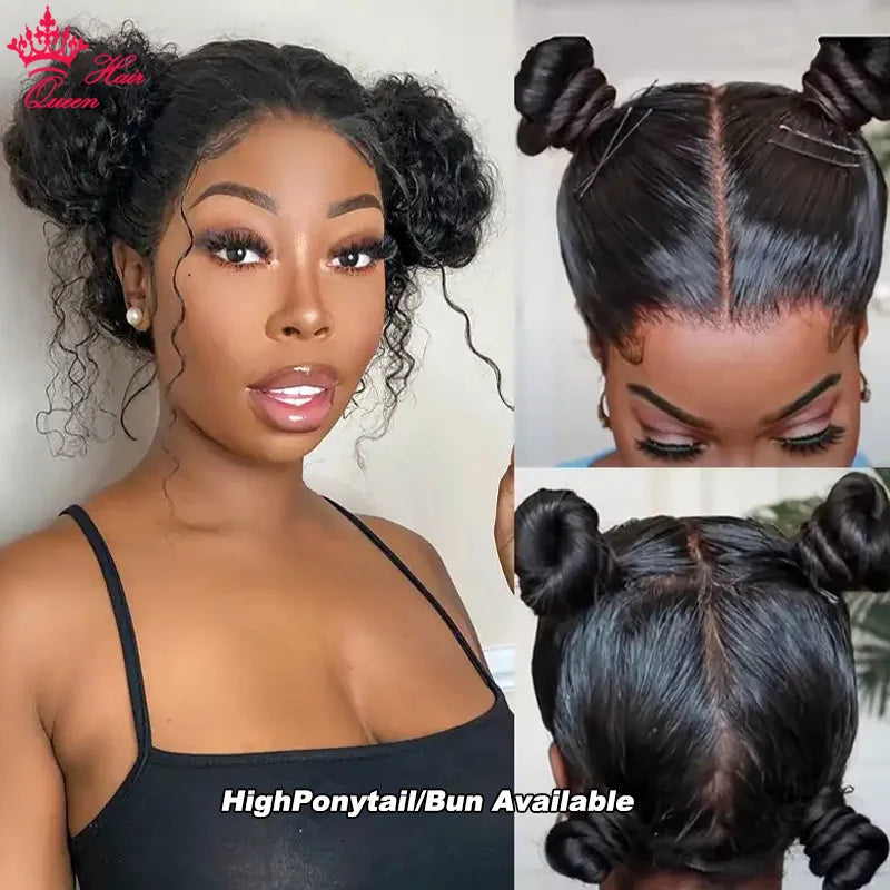 Queen Hair HD Full Lace Wig Body Wave / Straight Raw Human Hair Comfortable and Breathable High Ponytail Available Natural Look