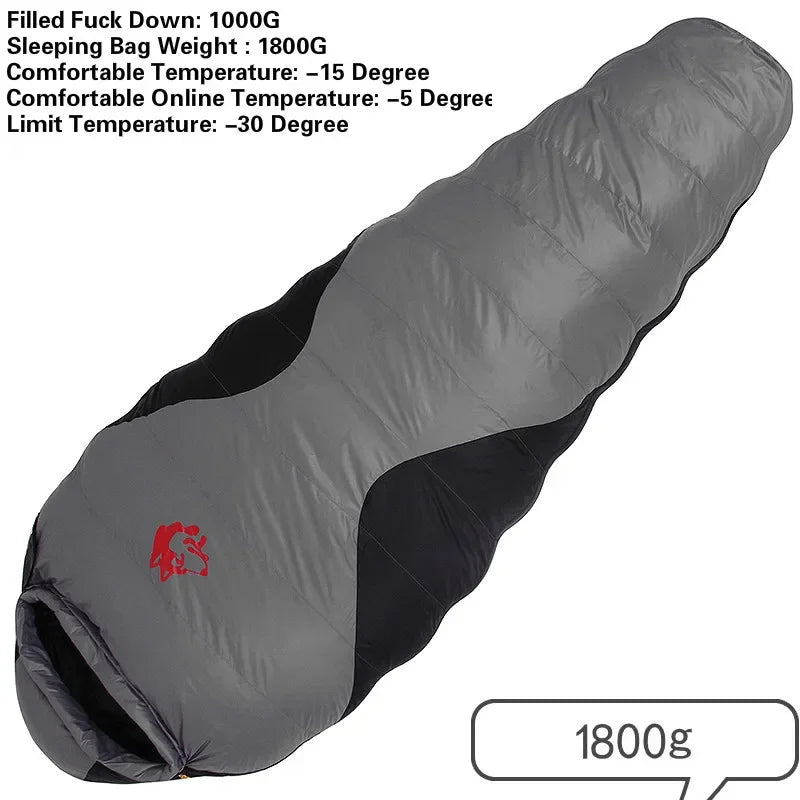 JUNGLE KING CY660 4 Seasons 3 Kinds of Thickness Camping Travel Hiking White Duck Down Feather Filled Mummy Down Sleeping Bags