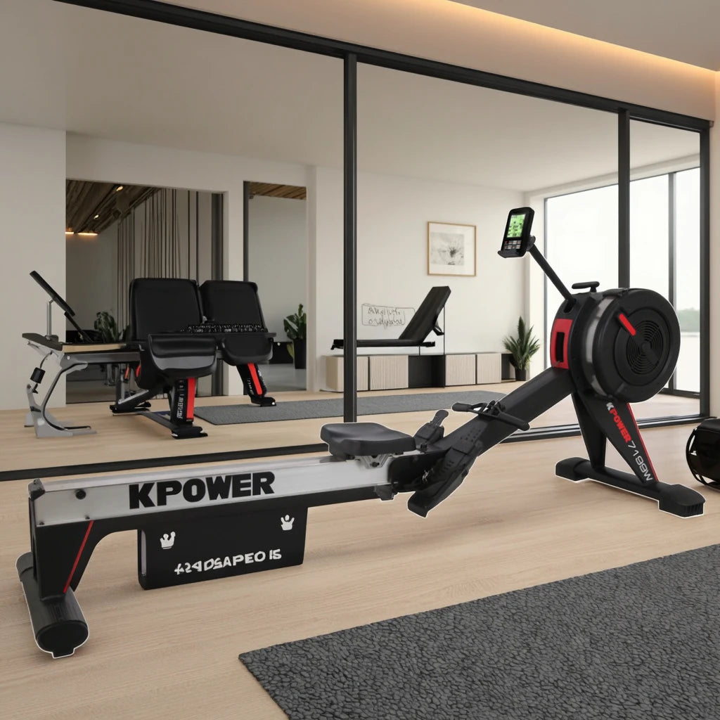 Home Gym Seated Rowing Machine Water Resistance Foldable Indoor Cardio Fitness Training Tool With Digital Monitor