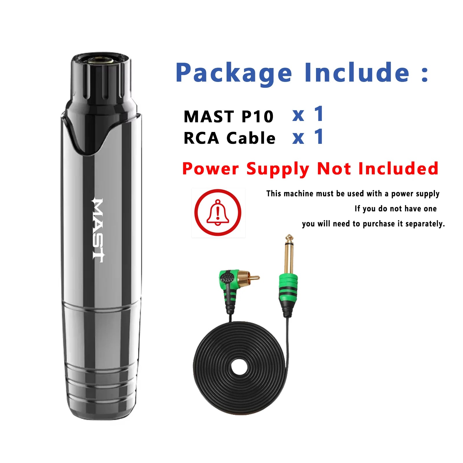 Mast P10 Complete Tattoo Kit Permanent Makeup Tattoo Machine Pen Set Power Supply Mast PRO Cartridge for Tattoo Artist