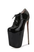 19cm 22cm slim high heels size 50 women's round toe high heels slim high heels short boots steel tube dance shoes